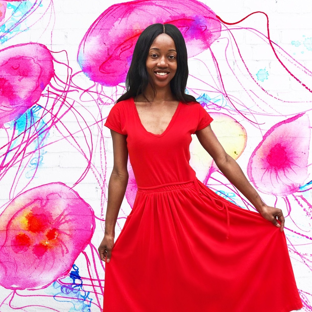 Bright Red Vintage Dress